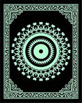 Mint Green Ornate Mandala Border Rug