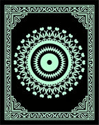 Mint Green Ornate Mandala Border Rug