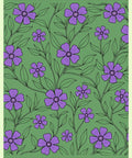 Purple Floral Vine Green Meadow Rug