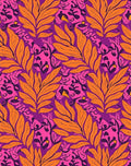 Vibrant Orange Leaf Jungle Tropical Rug