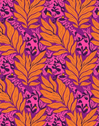 Vibrant Orange Leaf Jungle Tropical Rug