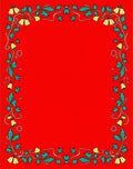 Red Holly Bells Garland Border Rug