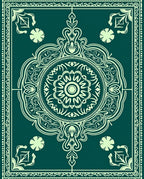 Teal Blooming Mandala Medallion Rug