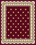 Maroon Golden Medallion Border Rug