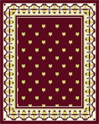Maroon Golden Medallion Border Rug