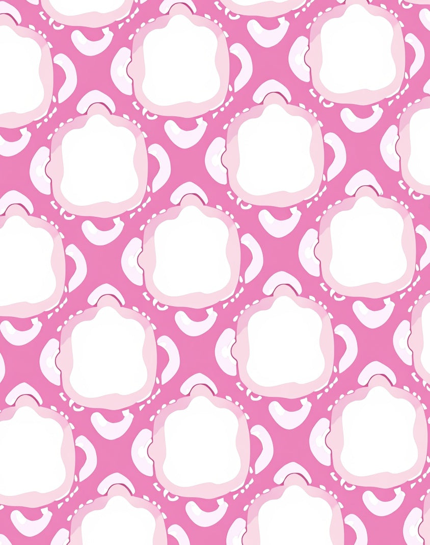 Pink And White Abstract Cloud Rug