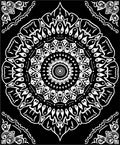 Monochromatic Classic Mandala Floral Rug