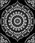 Monochromatic Classic Mandala Floral Rug