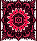 Crimson Pink Feathered Mandala Rug