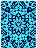 Vibrant Cyan Medallion Symmetry Rug