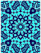 Vibrant Cyan Medallion Symmetry Rug