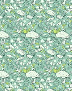 Whimsical Teal Organic Contour Flow Rug