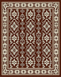 Traditional Brown Cream Floral Arrangement Rug