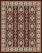 Traditional Brown Cream Floral Arrangement Rug