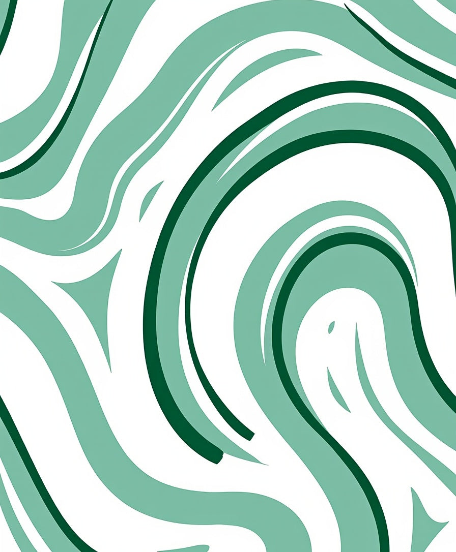 Teal And Emerald Swirl Lines Rug