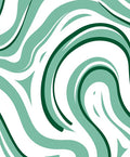 Teal And Emerald Swirl Lines Rug