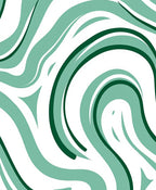Teal And Emerald Swirl Lines Rug