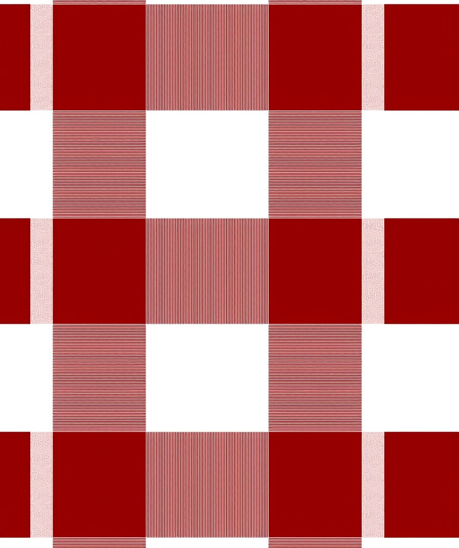 Classic Red Gingham Checkered Rug