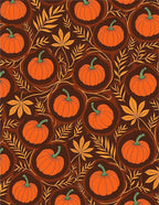 Autumn Harvest Pumpkin Leaf Arrangement Rug