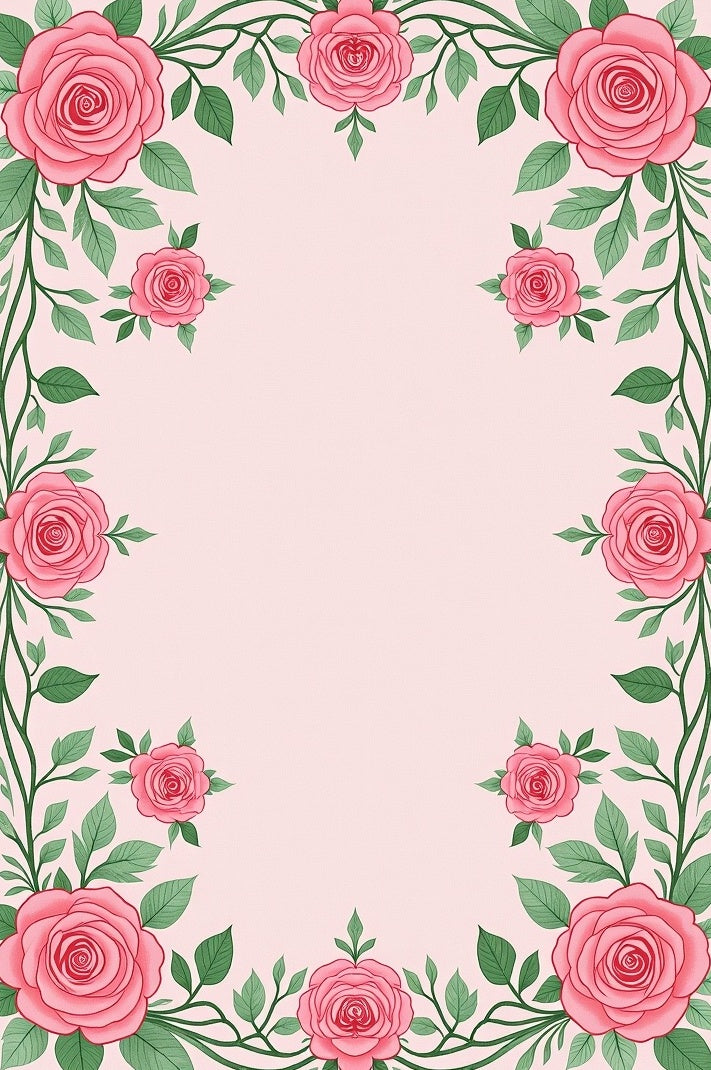 Pink Rose Vine Garland Rug