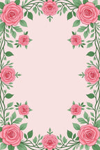 Pink Rose Vine Garland Rug