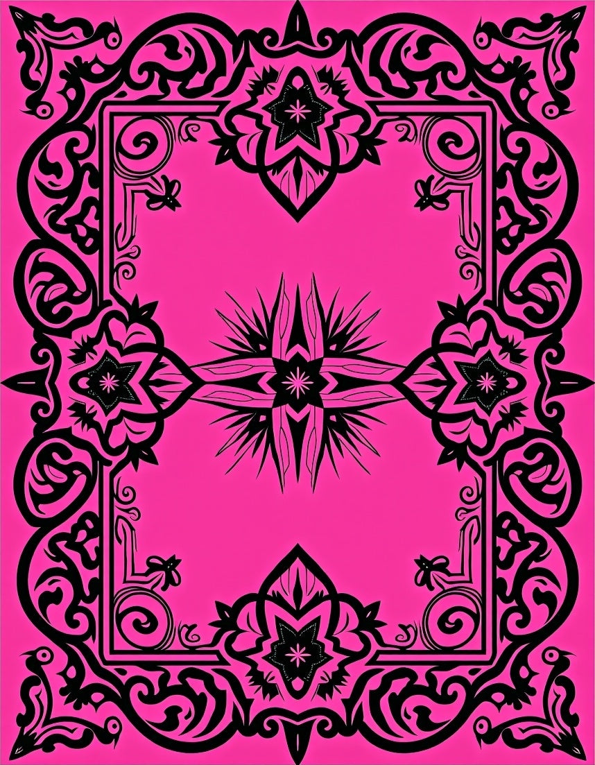 Black Ornate Floral Medallion Rug