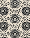 Black Ivory Floral Vine Arabesque Rug