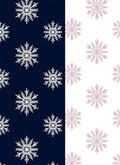 Navy White Snowflake Duo Rug