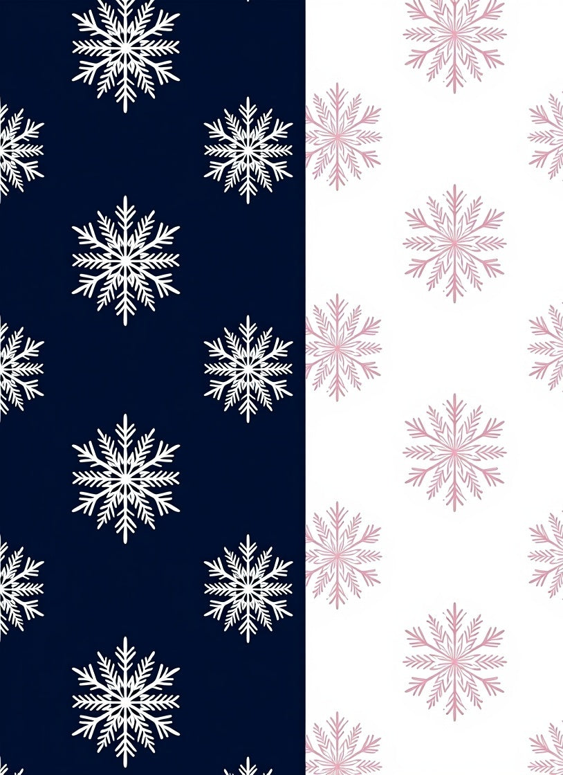 Navy White Snowflake Duo Rug
