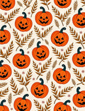 Orange Jack O Lantern Foliage Repeat Rug