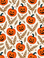 Orange Jack O Lantern Foliage Repeat Rug