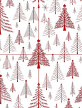 Crimson Red Abstract Christmas Trees Rug