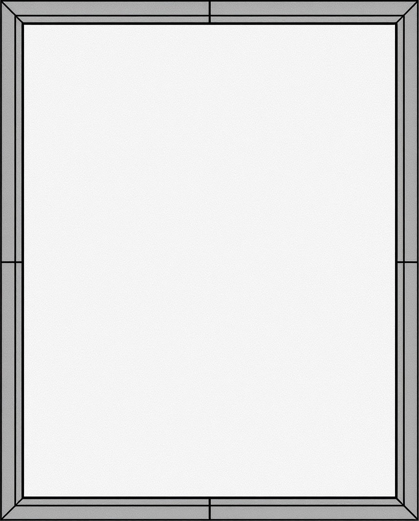 Modern Gray Geometric Border Rug