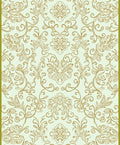 Antique Golden Floral Scrollwork Swirls Rug
