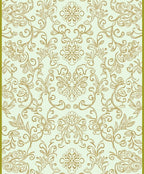 Antique Golden Floral Scrollwork Swirls Rug