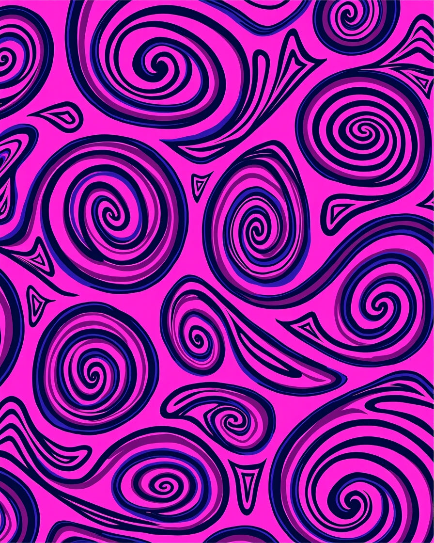 Vibrant Pink Swirl Abstract Rug