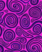 Vibrant Pink Swirl Abstract Rug