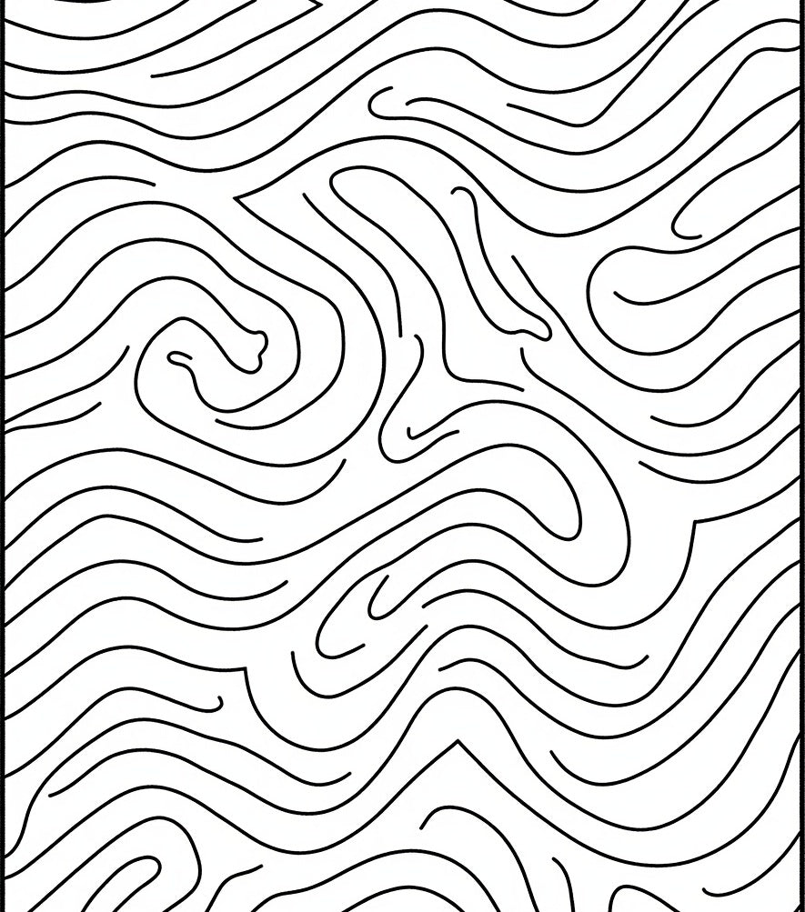 Black and White Wavy Lines Rug