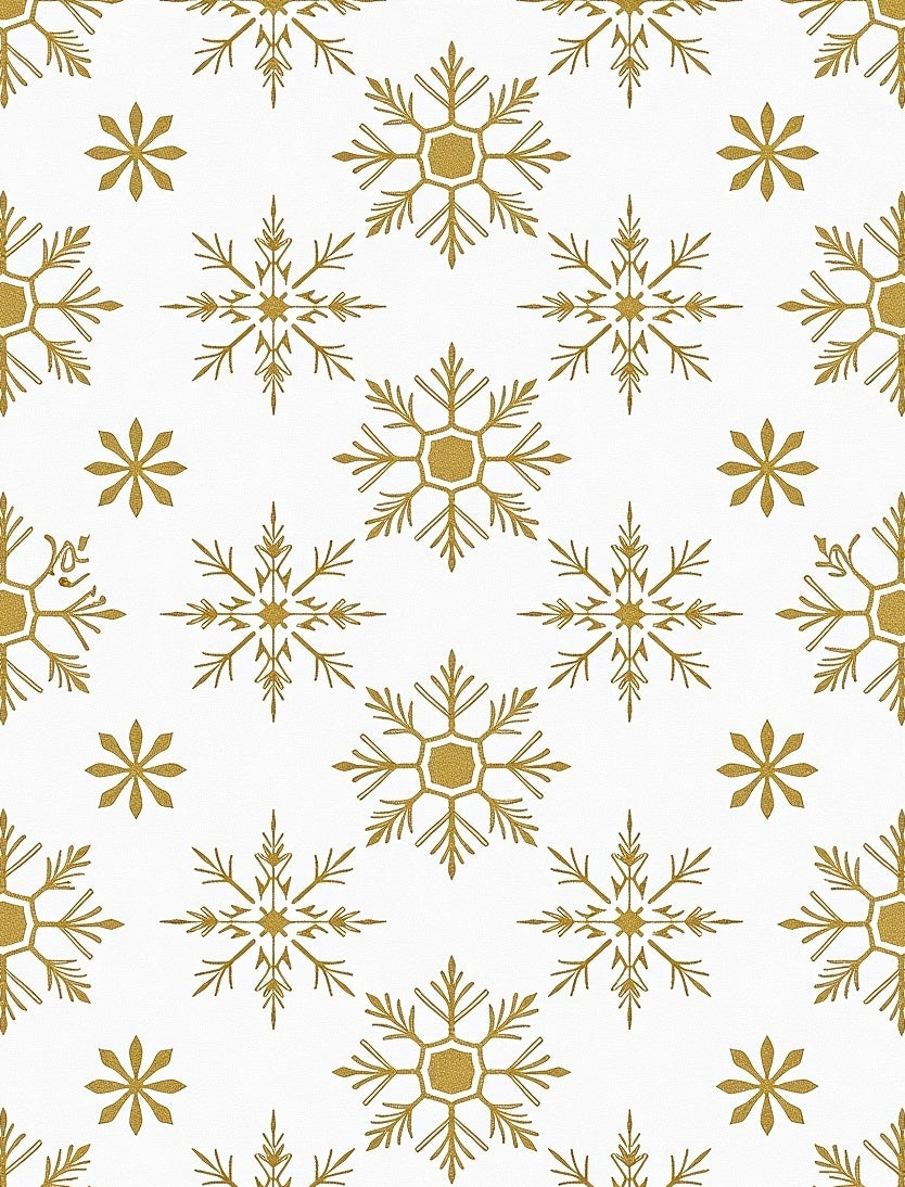 Golden Snowflake Winter Radiance Rug