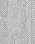Wavy Black Herringbone Geometric Weave Rug