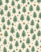 Whimsical Green Pine Stars Rug