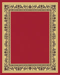 Crimson Floral Bordered Area Rug