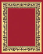 Crimson Floral Bordered Area Rug