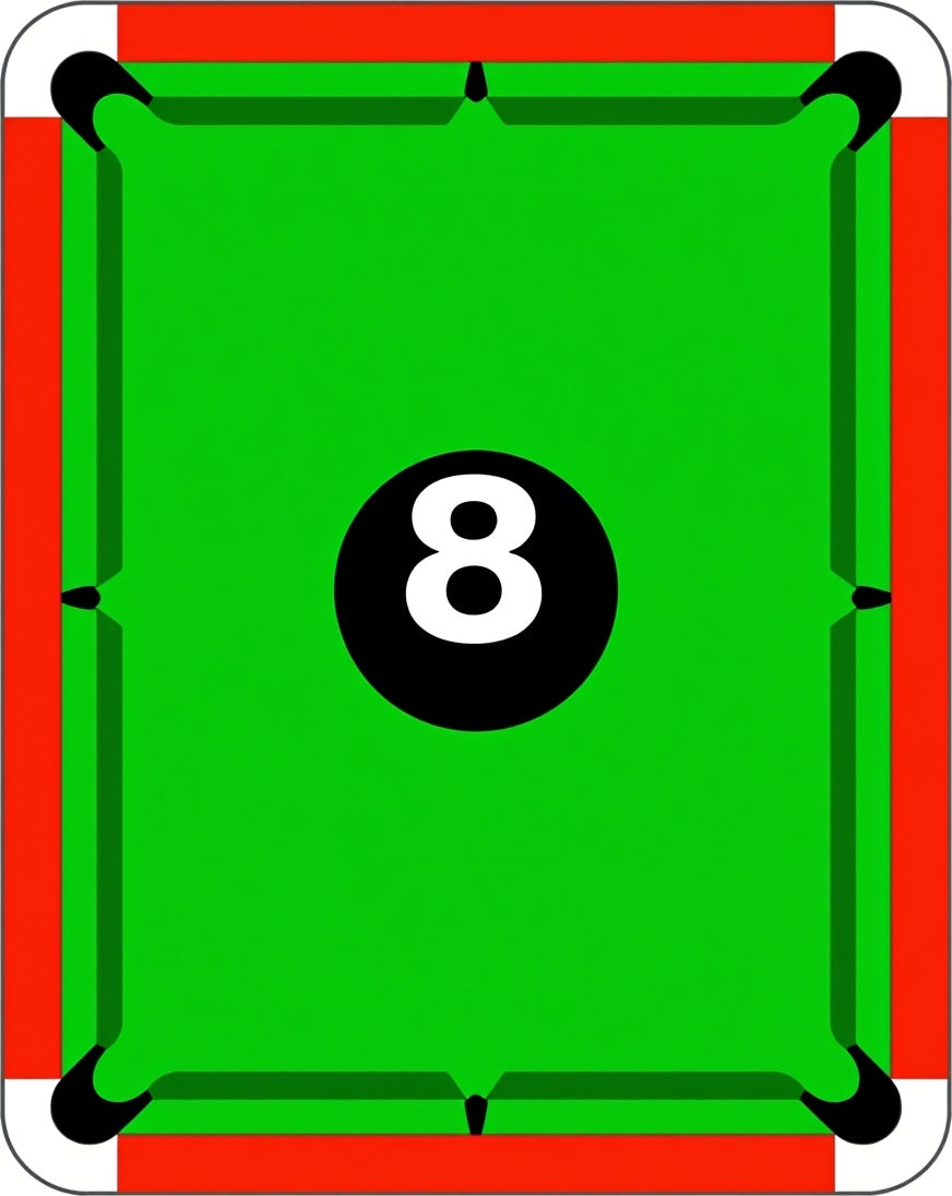 Vibrant Emerald Green Eight Ball Play Rug