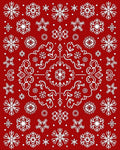Winter White Snowflake Mandala Rug
