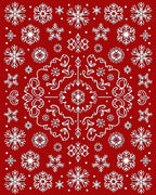 Winter White Snowflake Mandala Rug