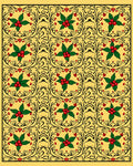 Yellow Holly Branch Art Nouveau Rug