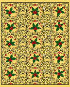 Yellow Holly Branch Art Nouveau Rug