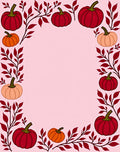 Harvest Blush Pumpkin Foliage Border Rug
