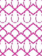 Hot Pink Ornate Lattice Oval Rug